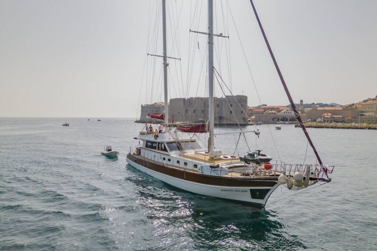Exterior view of ADRIATIC HOLIDAY, a Gulet Gulet gulet at Dubrovnik, Croatia