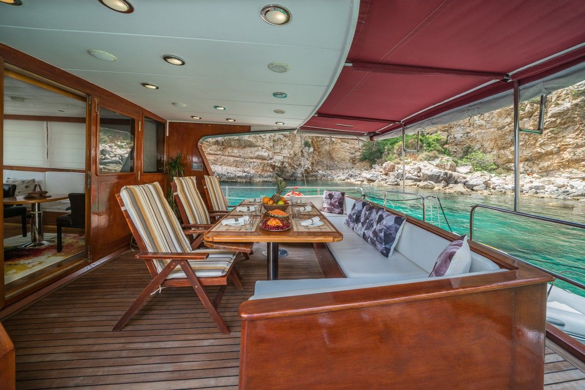 Deck of ADRIATIC HOLIDAY, a Gulet Gulet gulet at Dubrovnik, Croatia