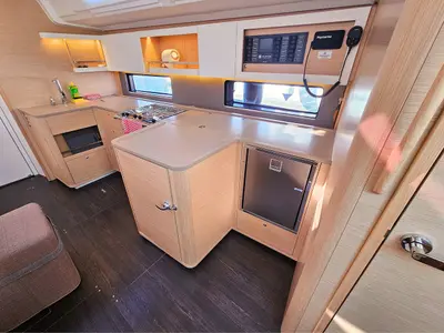 Galley of Fortissimo, a Dufour 44 sailboat at Grad Kaštela, Croatia