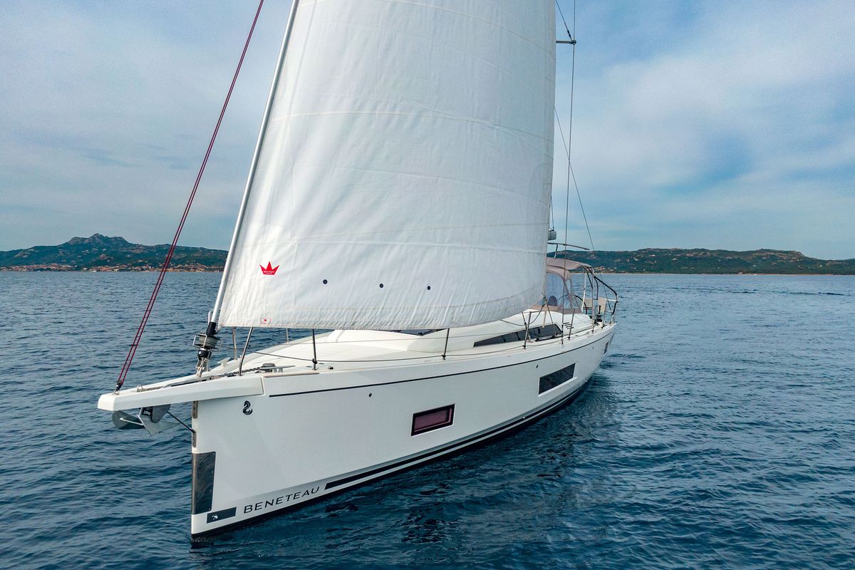 Exterior view of Circe - Water maker, Solar Panel, a Beneteau Oceanis 46.1 sailboat at Cannigione, Italy