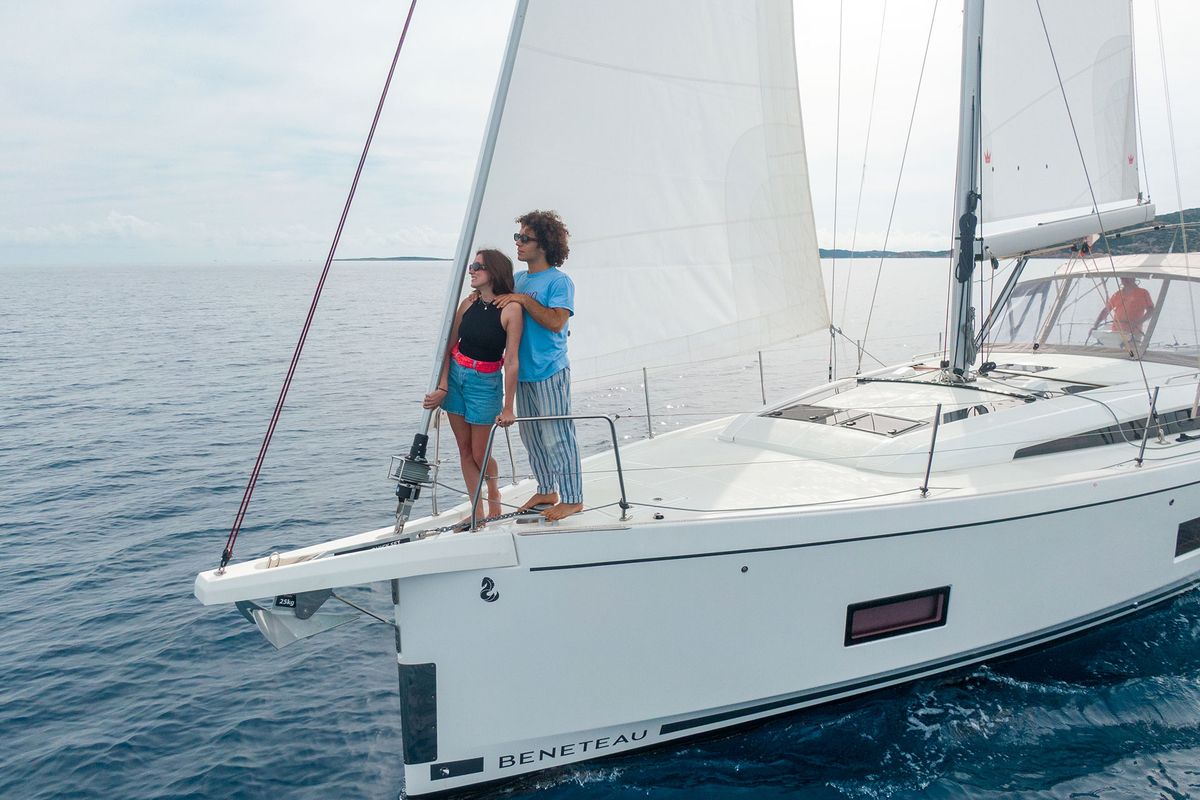Exterior view of Circe - Water maker, Solar Panel, a Beneteau Oceanis 46.1 sailboat at Cannigione, Italy