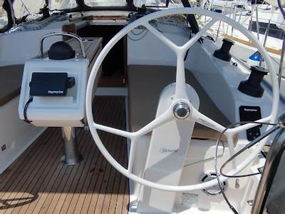 Cockpit of Mia, a Bavaria Cruiser 37 sailboat at Split, Croatia