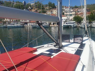 Deck of Raluca, a Beneteau Oceanis 46.1 sailboat at Skradin, Croatia