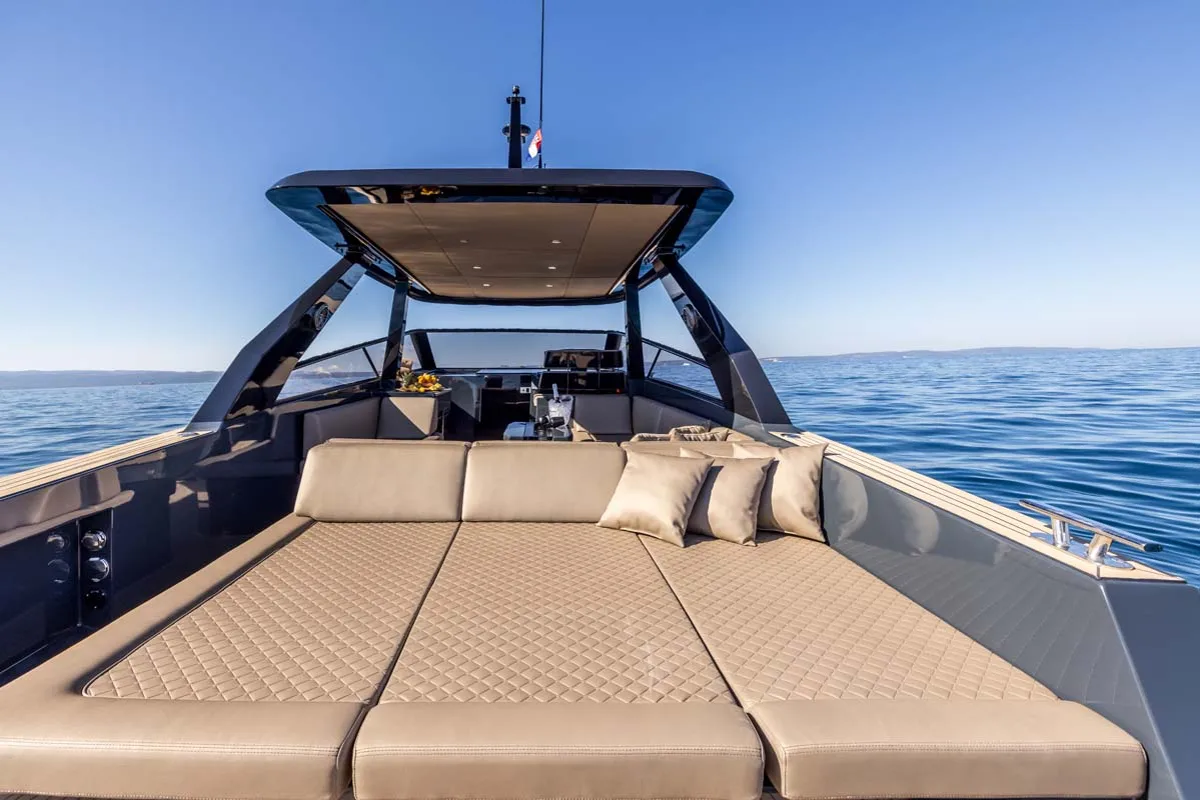 Deck of Gariful 2, a Colnago 45 yacht at Split, Croatia