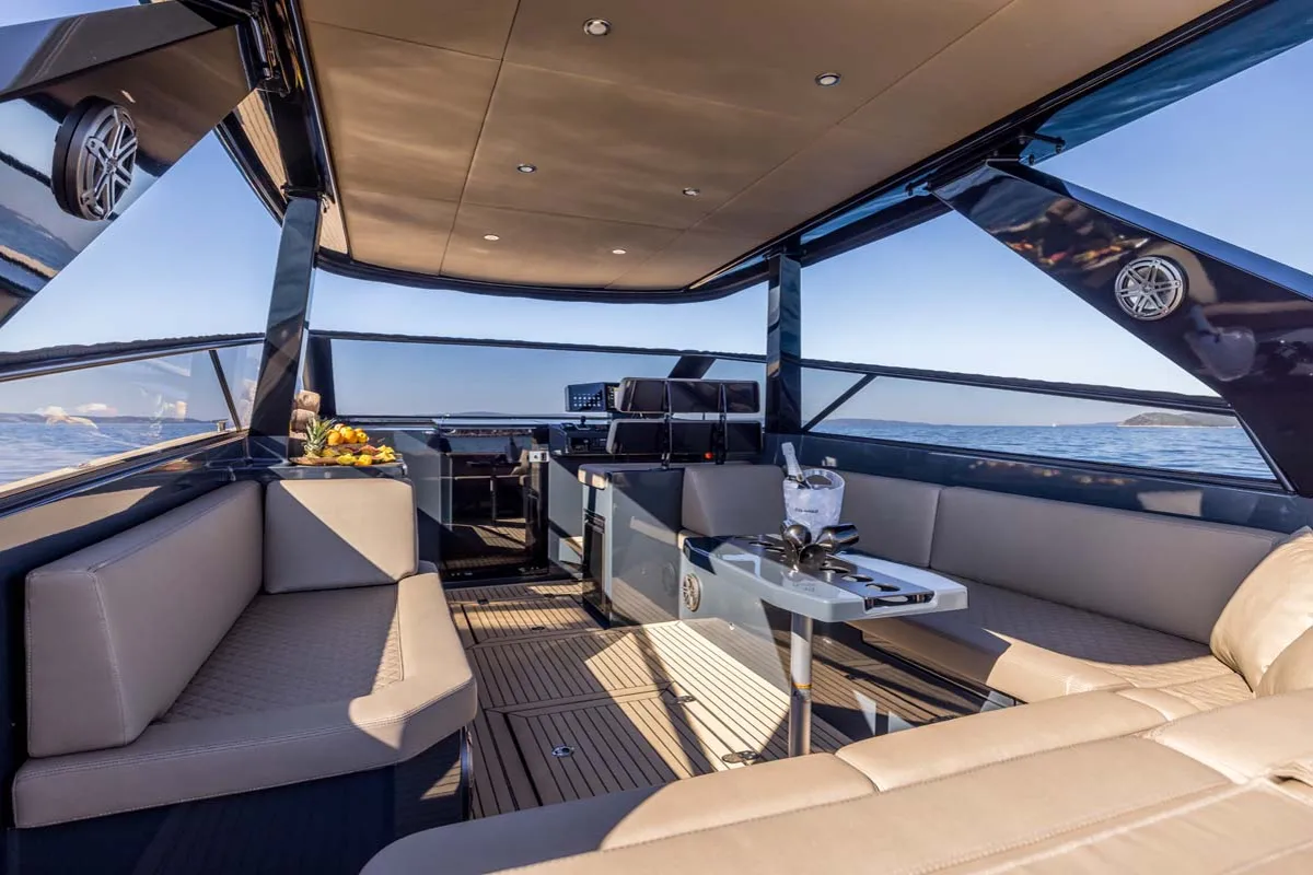 Deck of Gariful 2, a Colnago 45 yacht at Split, Croatia