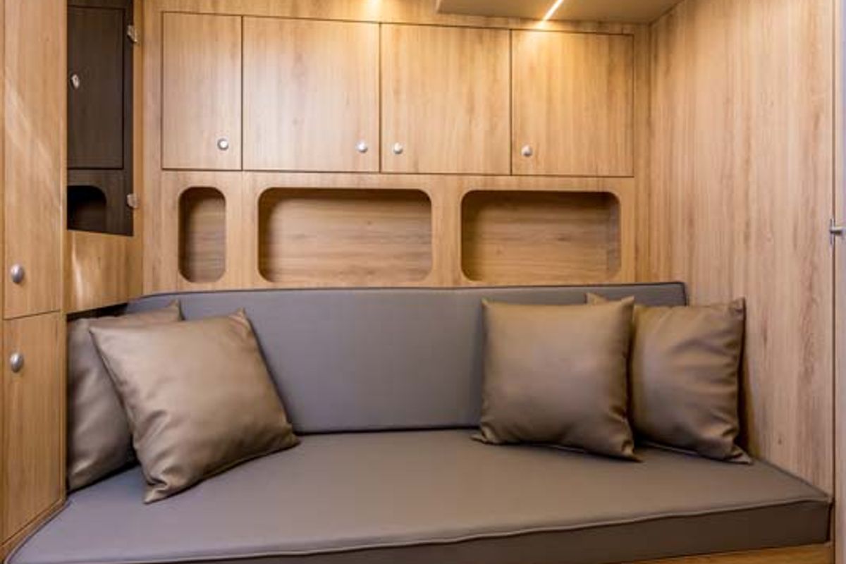 Salon of Gariful 2, a Colnago 45 yacht at Split, Croatia