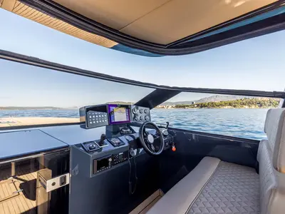 Cockpit of Gariful 2, a Colnago 45 yacht at Split, Croatia
