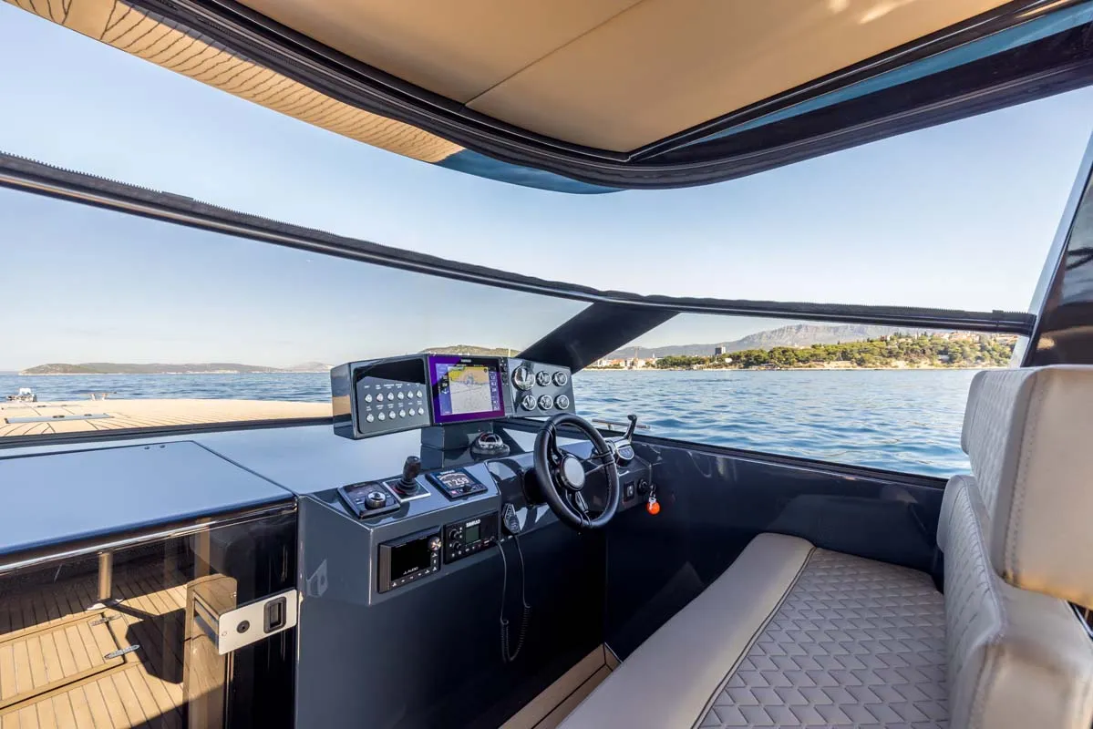 Cockpit of Gariful 2, a Colnago 45 yacht at Split, Croatia