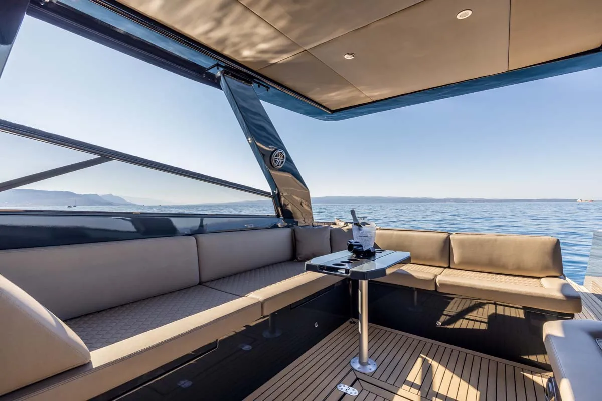 Deck of Gariful 2, a Colnago 45 yacht at Split, Croatia