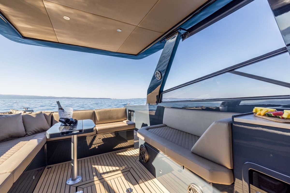 Deck of Gariful 2, a Colnago 45 yacht at Split, Croatia