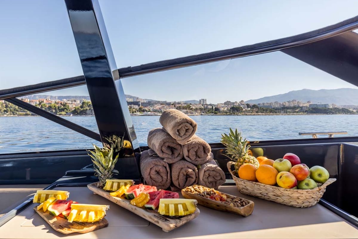 Exterior view of Gariful 2, a Colnago 45 yacht at Split, Croatia