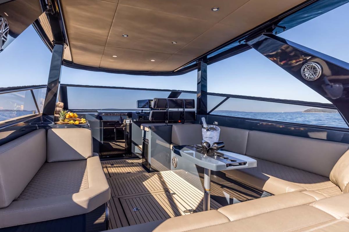 Deck of Gariful 2, a Colnago 45 yacht at Split, Croatia