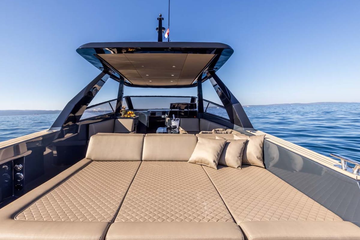 Deck of Gariful 2, a Colnago 45 yacht at Split, Croatia