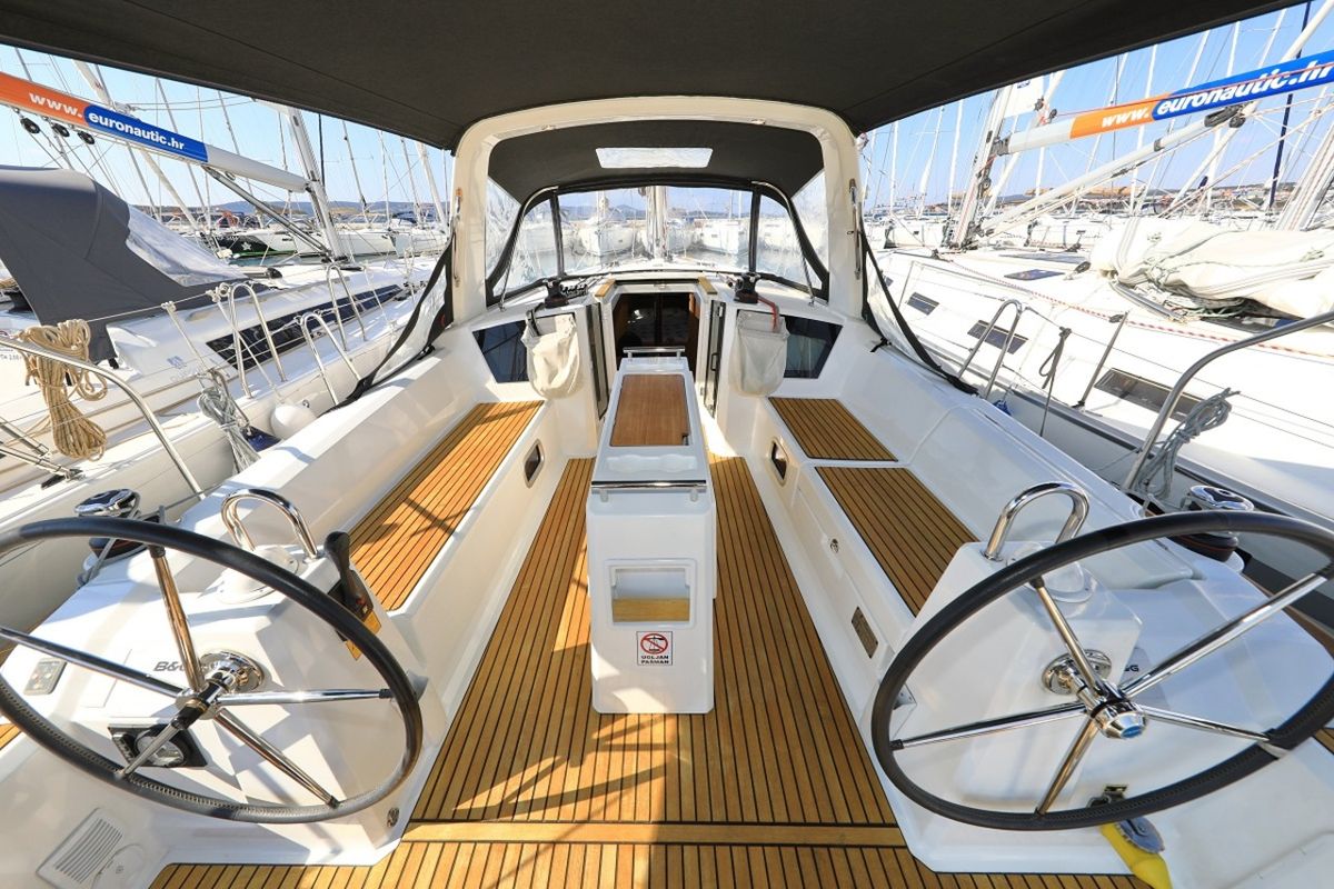 Reya, a Beneteau Oceanis 38.1 sailboat at Grad Biograd na Moru, Croatia