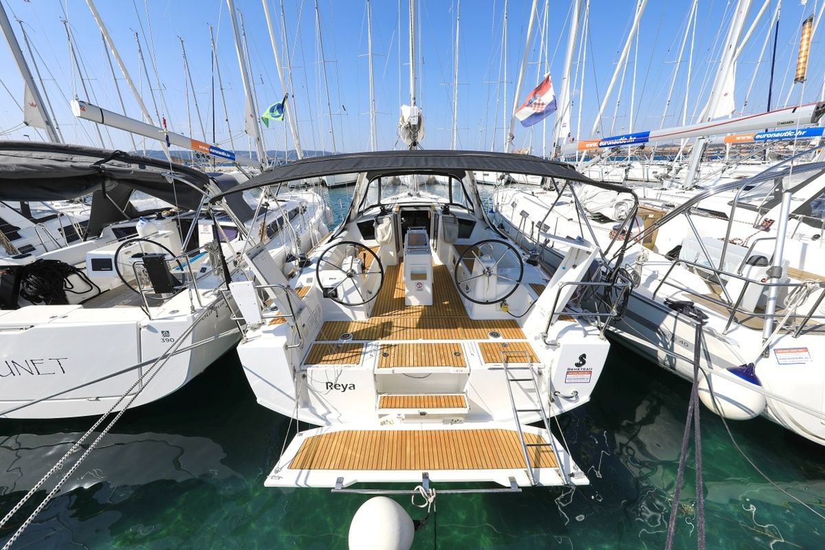 Reya, a Beneteau Oceanis 38.1 sailboat at Grad Biograd na Moru, Croatia