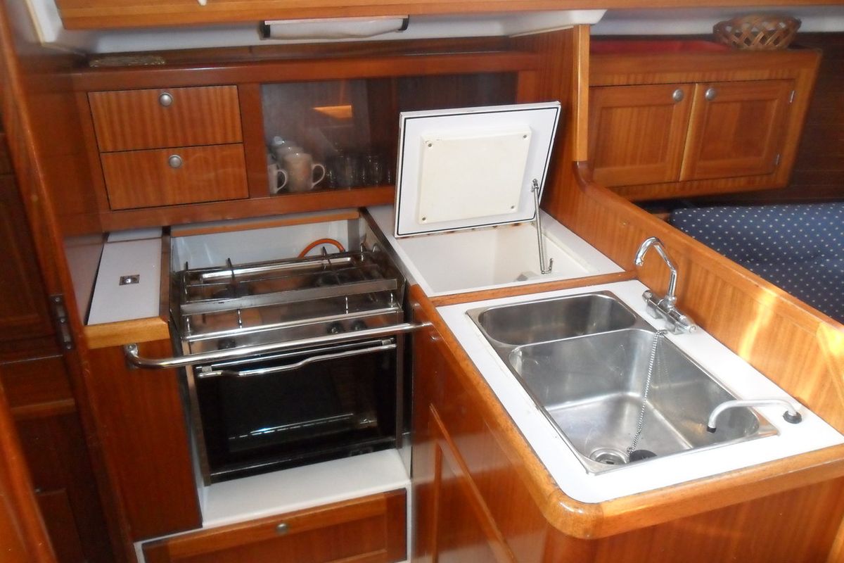 Galley of Zara, a Elan 333 sailboat at Zadar, Croatia