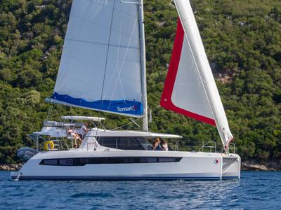 Cabin on Sunsail 454L Classic, a Leopard 45 catamaran at Municipal Unit of Lefkada, Greece