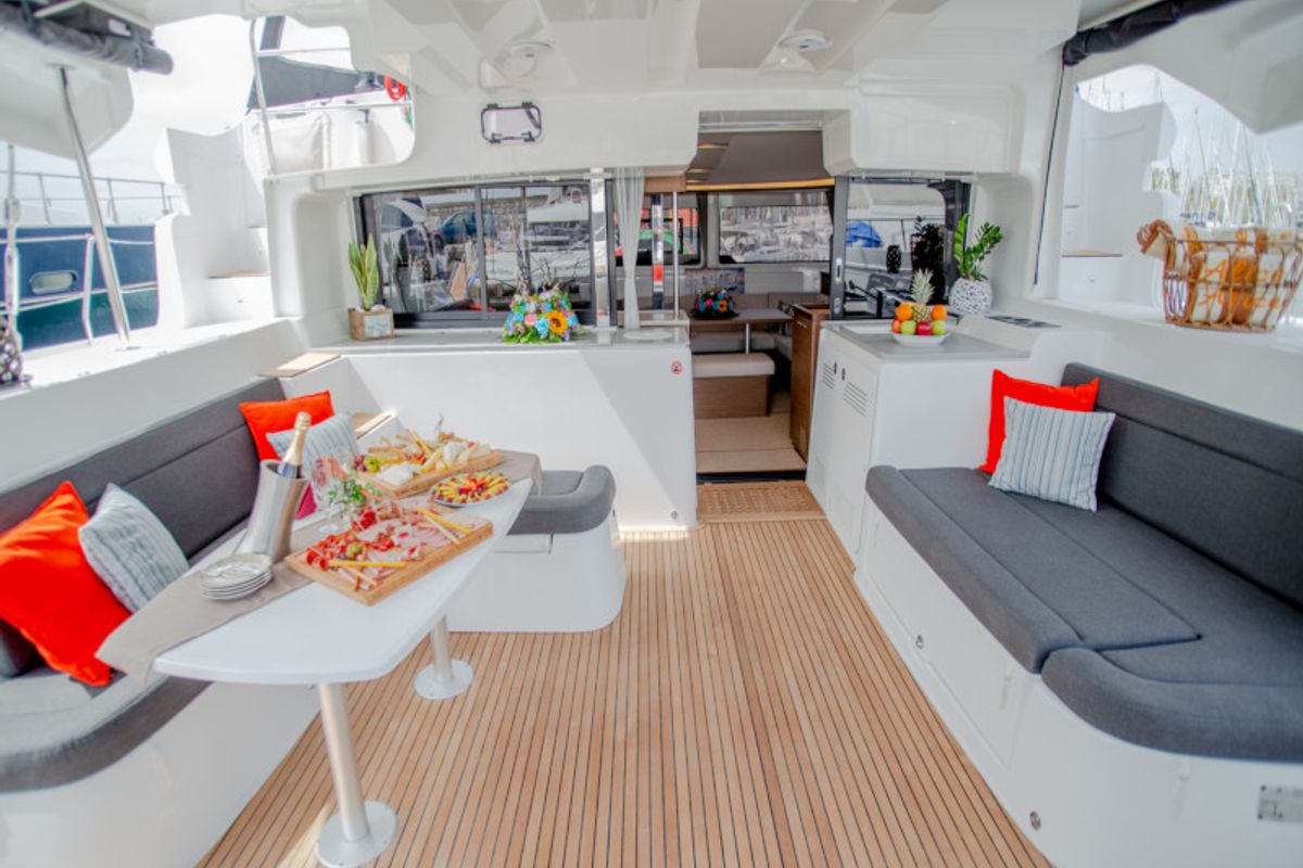 Galley of Alice, a Lagoon 46 catamaran at Athens, Greece
