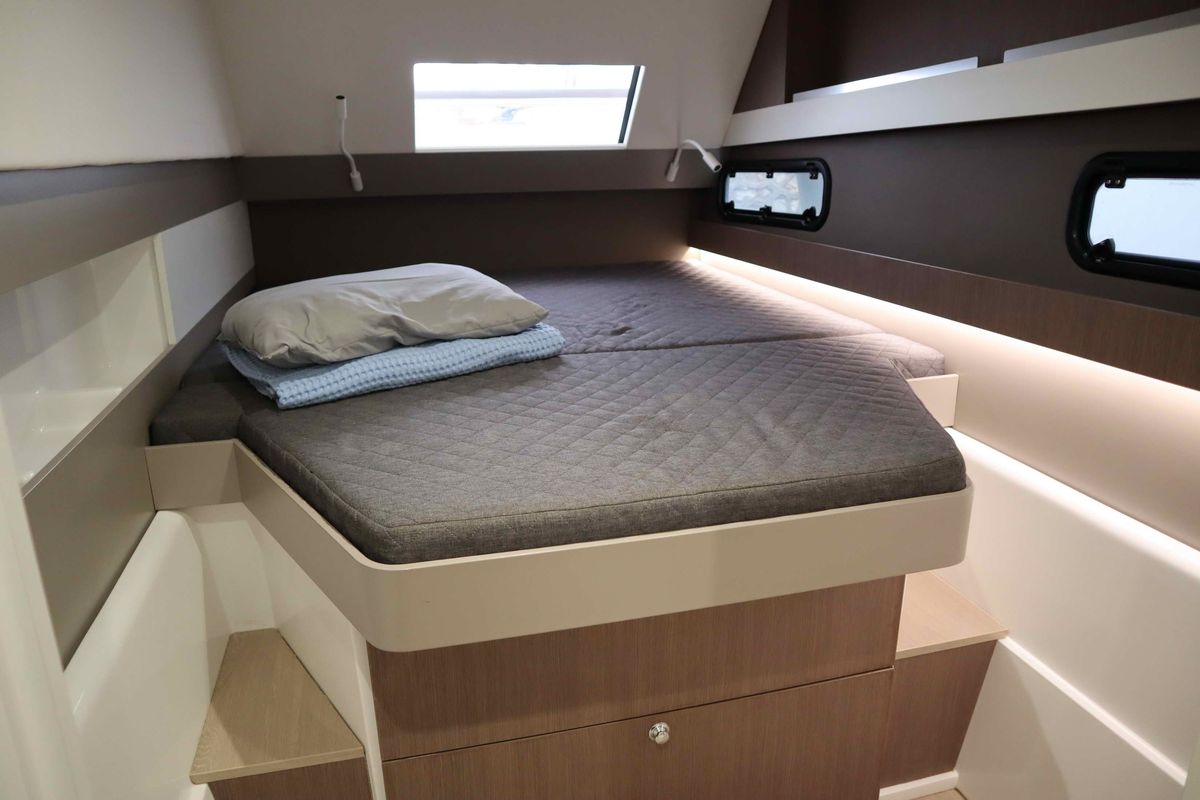 Cabin on Memories, a Bali 4.1 catamaran at Athens, Greece