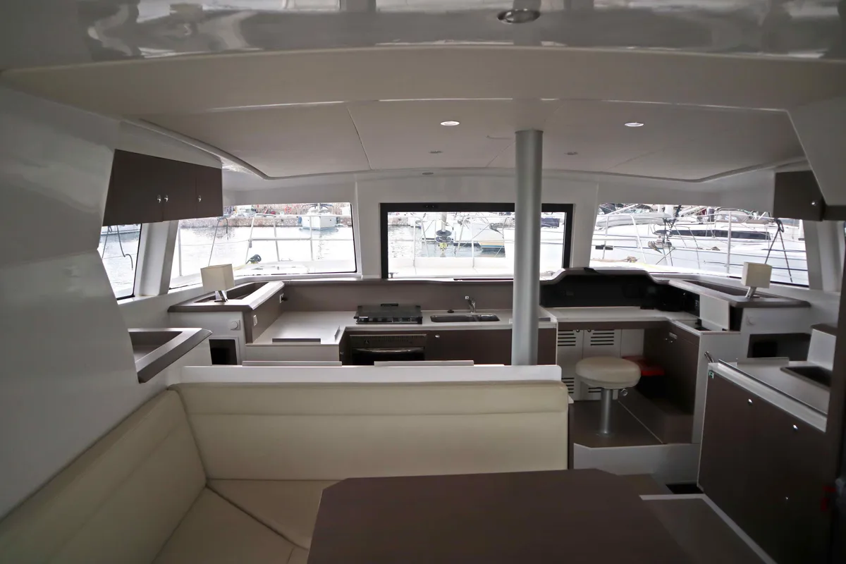 Salon of Memories, a Bali 4.1 catamaran at Athens, Greece
