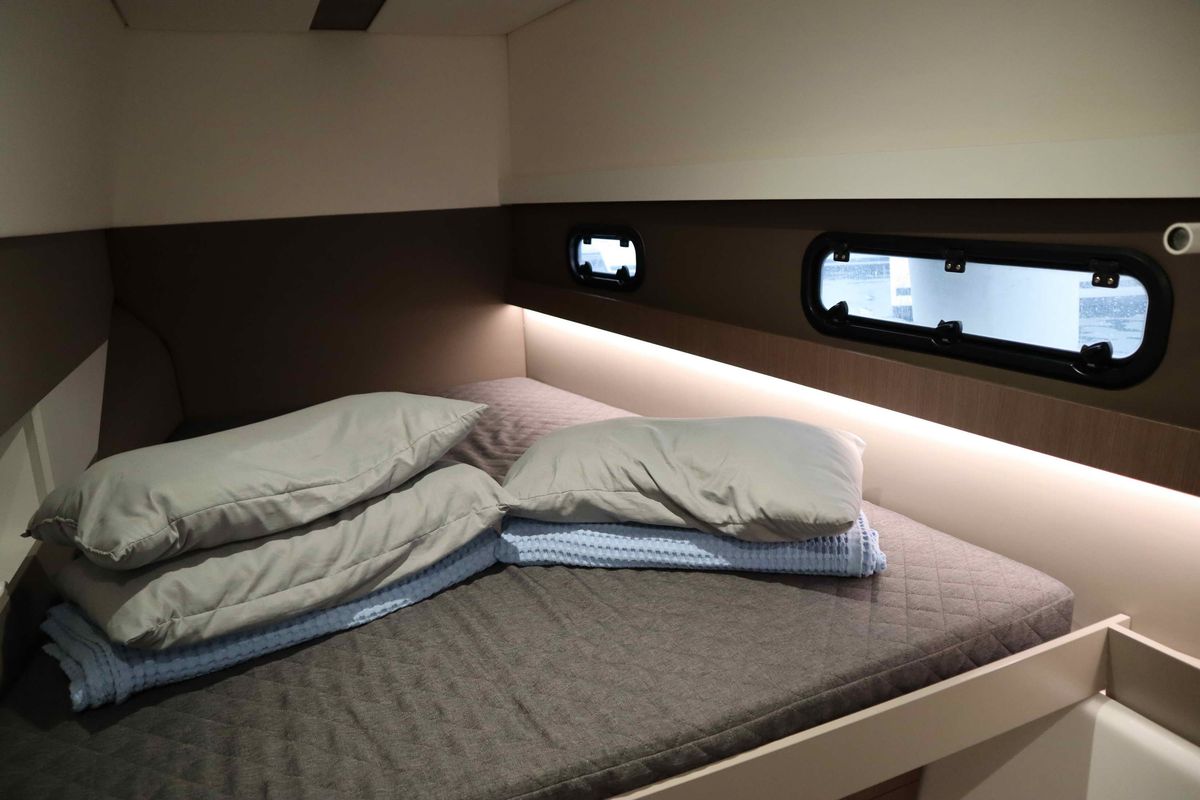 Cabin on Memories, a Bali 4.1 catamaran at Athens, Greece