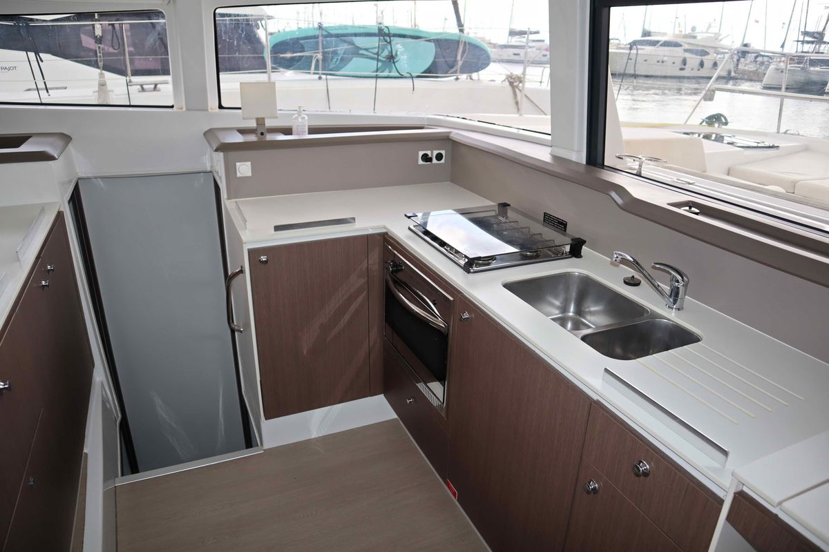 Galley of Memories, a Bali 4.1 catamaran at Athens, Greece
