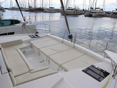 Deck of Memories, a Bali 4.1 catamaran at Athens, Greece