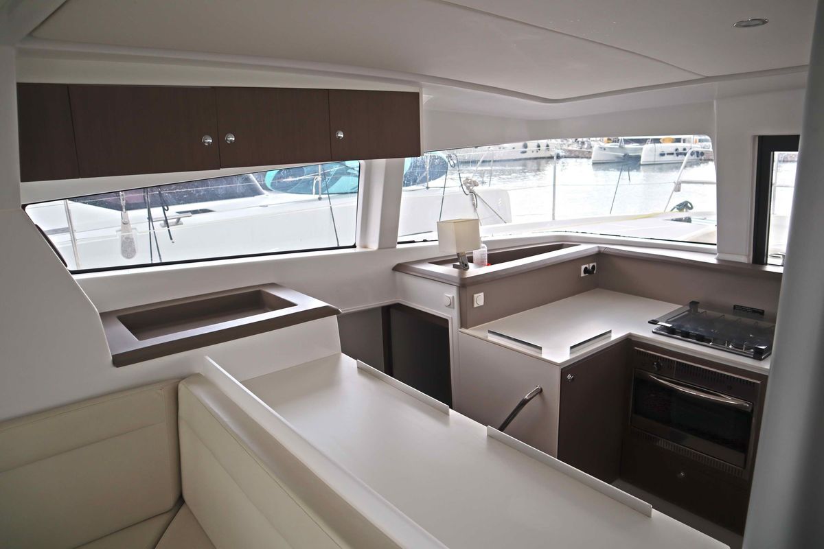 Galley of Memories, a Bali 4.1 catamaran at Athens, Greece