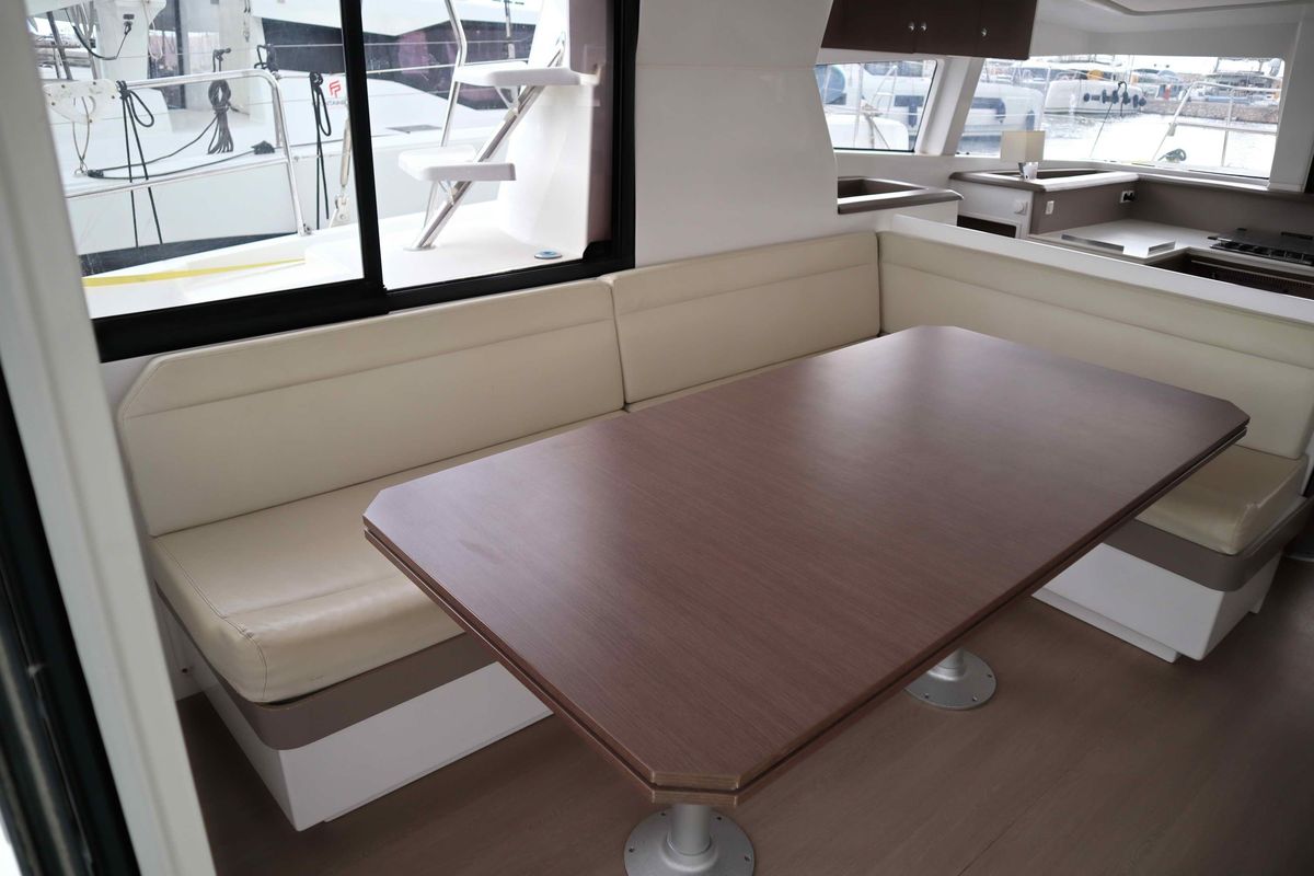 Salon of Memories, a Bali 4.1 catamaran at Athens, Greece