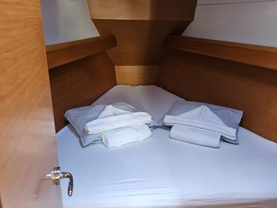 Cabin on My Pearl, a Jeanneau Sun Odyssey 389 sailboat at Skradin, Croatia