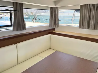 Salon of Drifter, a Lagoon 40 catamaran at Municipal Unit of Lefkada, Greece