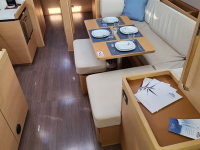 Salon of Dioniz, a Jeanneau Sun Odyssey 490 sailboat at Grad Biograd na Moru, Croatia