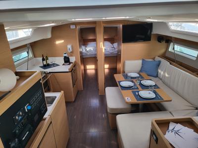 Salon of Dioniz, a Jeanneau Sun Odyssey 490 sailboat at Grad Biograd na Moru, Croatia