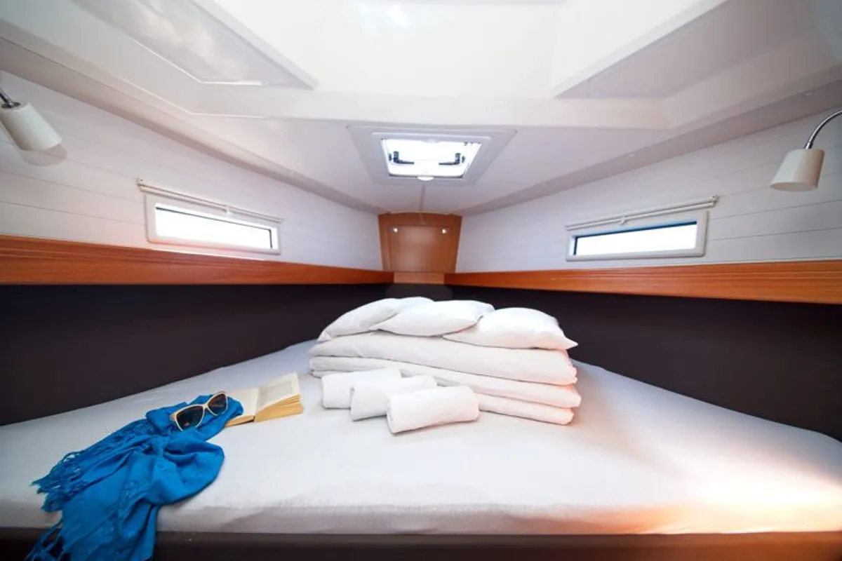 Cabin on MH 64, a Bavaria Cruiser 41 sailboat at Murter, Croatia
