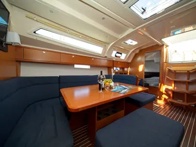 Salon of MH 64, a Bavaria Cruiser 41 sailboat at Murter, Croatia