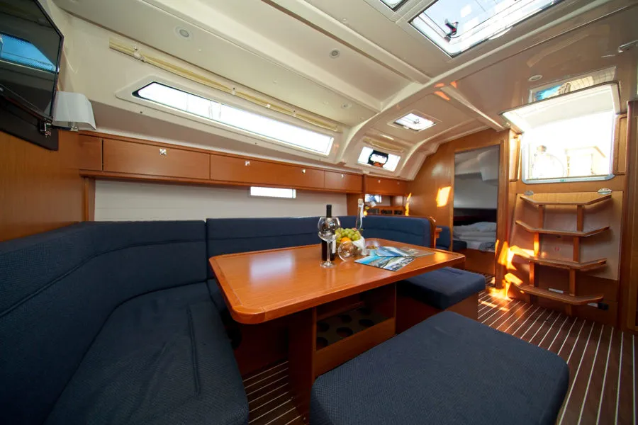 Salon of MH 64, a Bavaria Cruiser 41 sailboat at Murter, Croatia