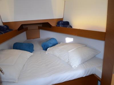 Cabin on Porto Tolero, a Jeanneau Sun Odyssey 349 sailboat at Grad Ploče, Croatia