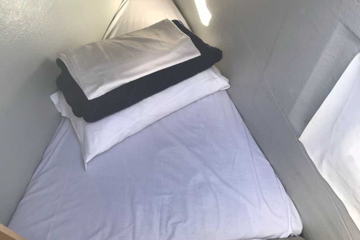 Cabin on Benetnash II, a Lagoon 42 catamaran at Olbia, Italy