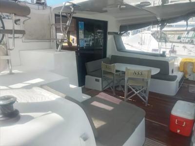 Deck of Benetnash II, a Lagoon 42 catamaran at Olbia, Italy