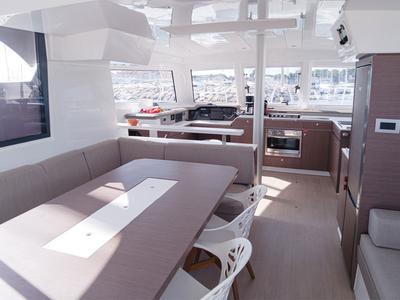 Salon of Jojo, a Bali Catspace catamaran at Plan-d'Aups-Sainte-Baume, France