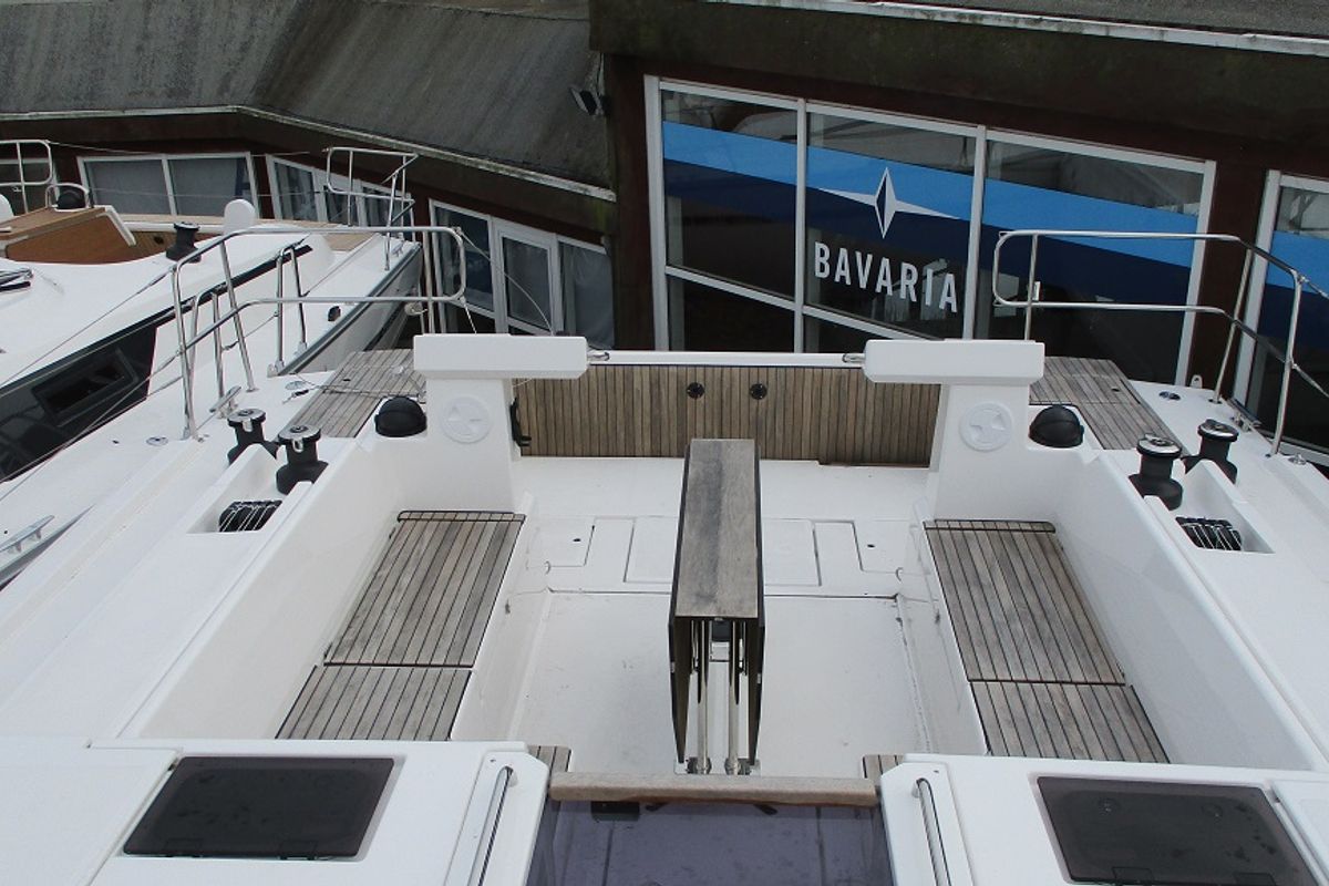 Deck of ONE, a Bavaria C45 sailboat at Fisksätra, Sweden
