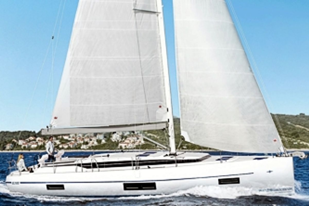 Exterior view of ONE, a Bavaria C45 sailboat at Fisksätra, Sweden