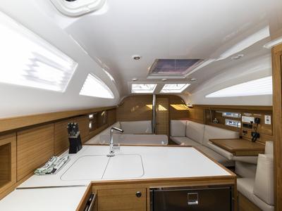 Salon of Lady Blue, a Elan Impression 40.1 sailboat at Zadar, Croatia