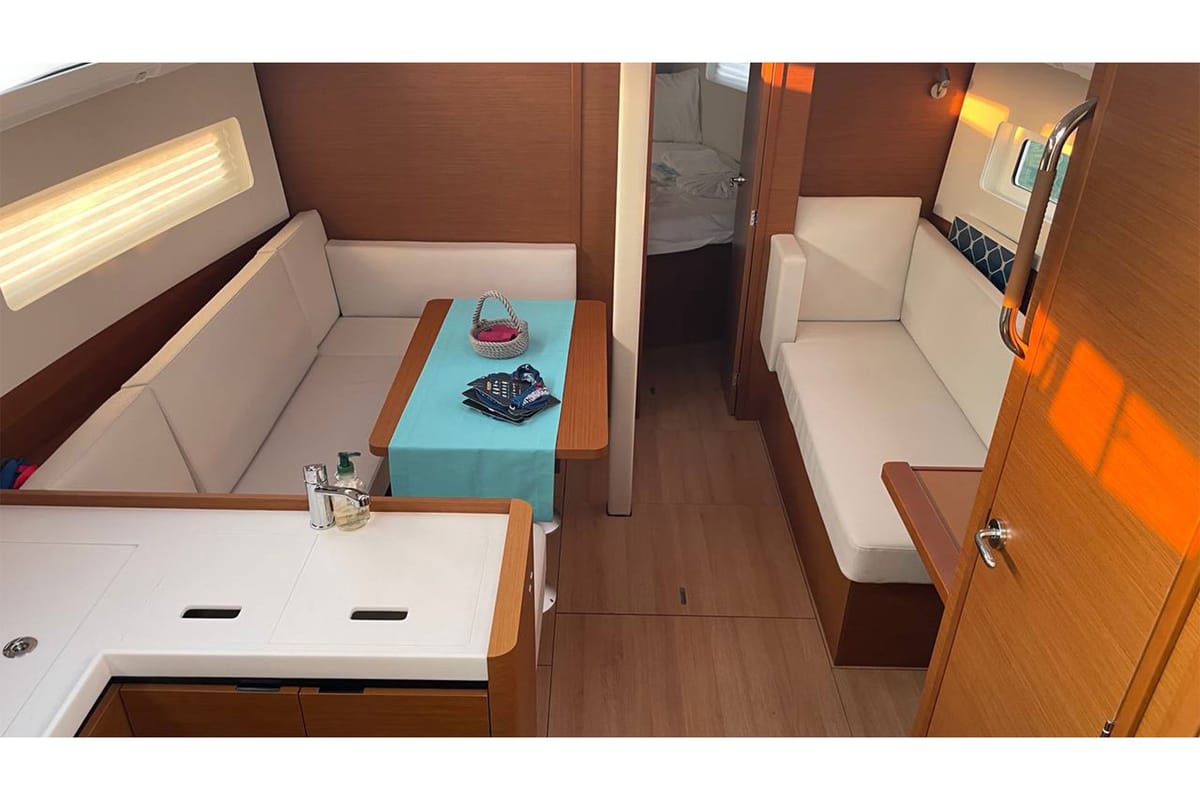 Just Happy, a Jeanneau Sun Odyssey 380 sailboat at Bodrum, Turkey