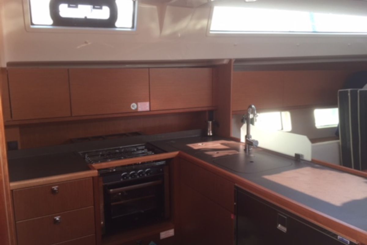 Galley of Alnair, a Bavaria C45 Holiday sailboat at Salerno, Italy