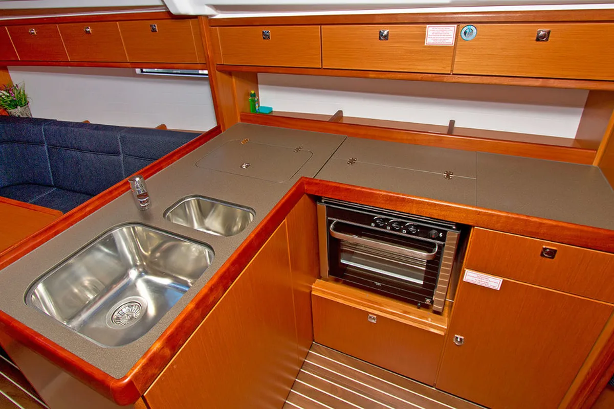 Galley of Lirica, a Bavaria Cruiser 37 sailboat at Split, Croatia