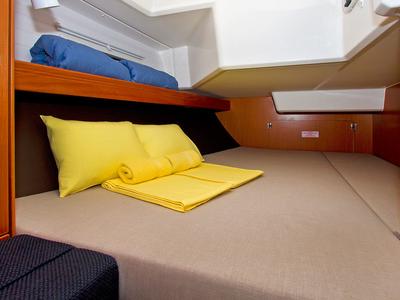 Cabin on Lirica, a Bavaria Cruiser 37 sailboat at Split, Croatia