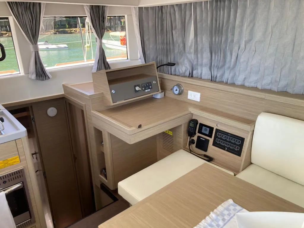 Salon of ATMOSFERA W, a Lagoon 40 catamaran at Paraty, Brazil