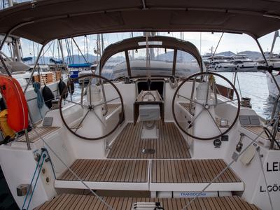 Cockpit of Lemar, a Dufour 335 Grand Large sailboat at Marmaris, Turkey