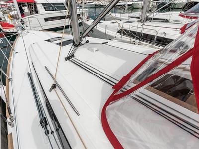 Deck of Majano, a Beneteau Oceanis 38.1 sailboat at Split, Croatia